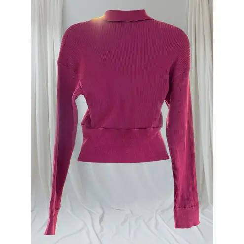 Monrow Magenta Ribbed Sweater Size Small Pink