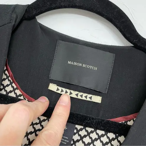 Scotch & Soda Maison Scotch Black Single Button Closure Classic Blazer Womens S Collarless