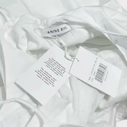 ANINE BING Bree Cotton Poplin Midi Dress, White, Medium