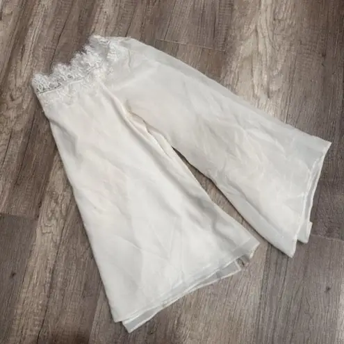 Cami NYC NWT White Romantic Silk Lace Blouse Large Long Sleeve Neutral Cameron