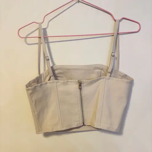 Forever 21  Corset Bustier Sleeveless Cami Tank Crop Top Tan Womens Size Medium