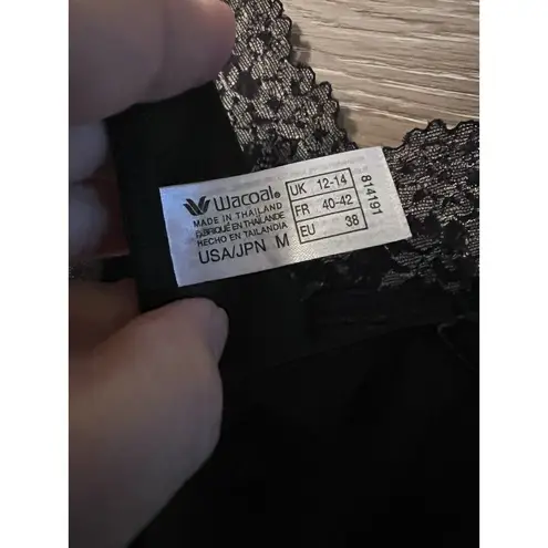 Wacoal Embrace Lace Slip Dress Black Ivory New Sz M Sexy Sheer Embroidered