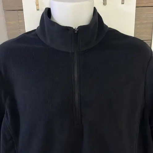 Land’s End Women Black Long Sleeve Antistatic Pullover ZipUp Fleece