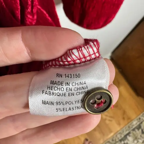 Vacate The Label Dress Women XS Red Velvet Long Sleeve Wrap Dress Holiday Party