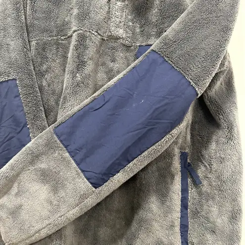 LL Bean Medium Gray Blue Sherpa Popover‎ 1/2 Button Outerwear Fleece Fuzzy thumbnail 7