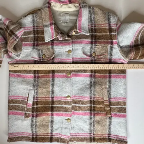 Joie Plaid Button Front Shacket Size Large Wool Blend Fall Streetwear Trendy - Image 10