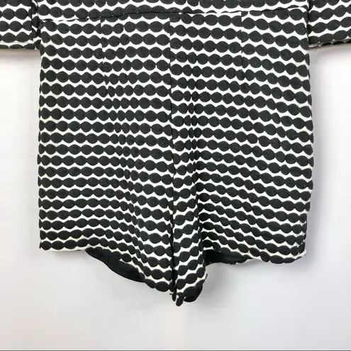 Ark & Co. Boutique Black & Ivory Printed 3/4 Sleeve Romper M
