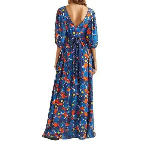 STAUD Affogato printed crepe de chine maxi dress size 4 / small