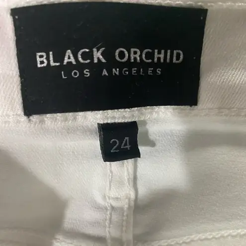 Black Orchid Noah Frayed Hem Ankle White Skinny Jeans Size 24 NWT