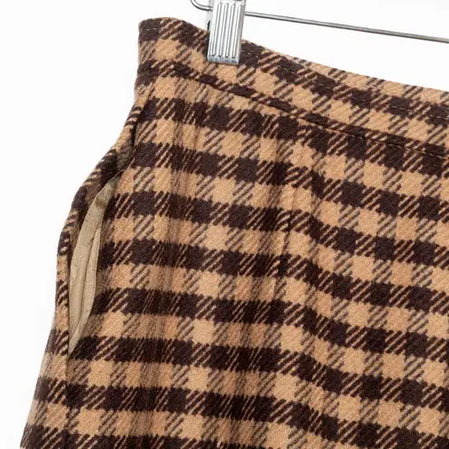Vintage Valentino Miss V Brown Wool Check Pattern A