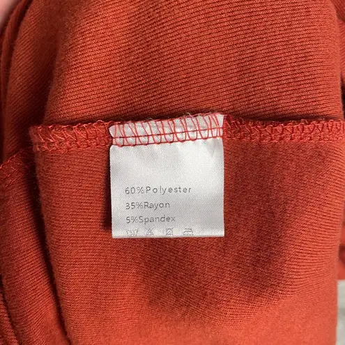 Bluetime Button Collar Tunic Top Women’s S Long Sleeve Pullover Fall Cozy Chic Orange