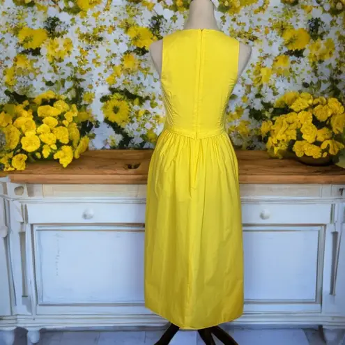 TOCCIN x RTR Yellow Twist Front Nylon Retro Classic Midi Dress Size 4
