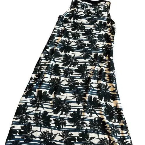 L'Agence Palm Tree Tropical Print Dress Maxi Sleeveless Lightweight Size Small
