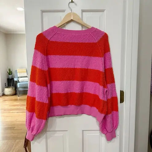 Free People  FP Found My Friend Stripe Pulloverpink Be Mine Combo Size S