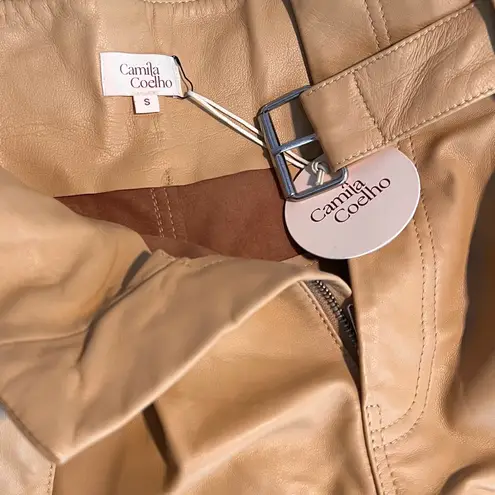 Camila Coelho NWT Azan Leather Shorts in Tan