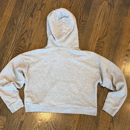 TNA Sweatfleece cropped Gray Hoodie size small EUC RARE!!