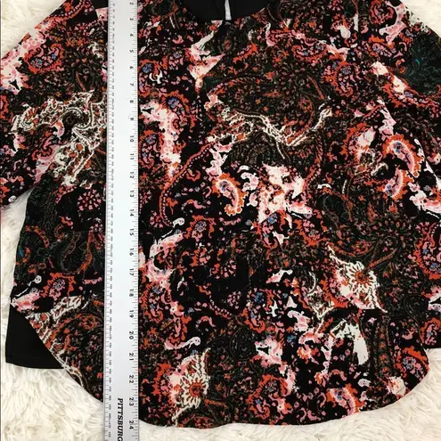 Charles Henry Black Orange Boxy Top Size Medium