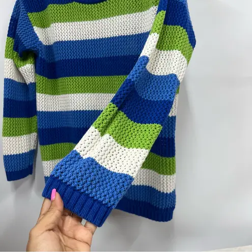 Esprit Vintage  Womens xs Sweater Crewneck Long Sleeve 80s Striped open knit - Image 2