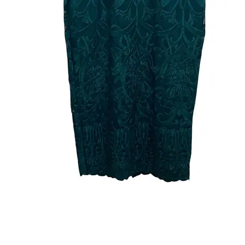 Bardot Gia Forest Green Lace Bodycon Dress Size 10/L Romantic Coquette Boho Cute