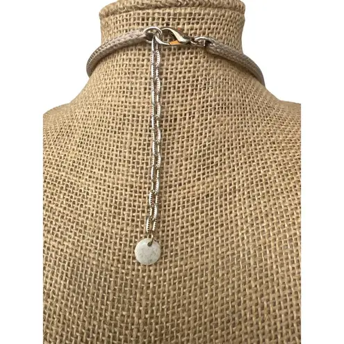 None Multi Strand Cord Straw Necklace Muted Gold Tribal Vacation Chunky Cruise Adj 25