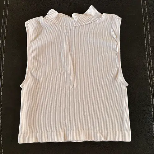 FCT Basics Girl's White Ribbed Sleeveless Top Size XS