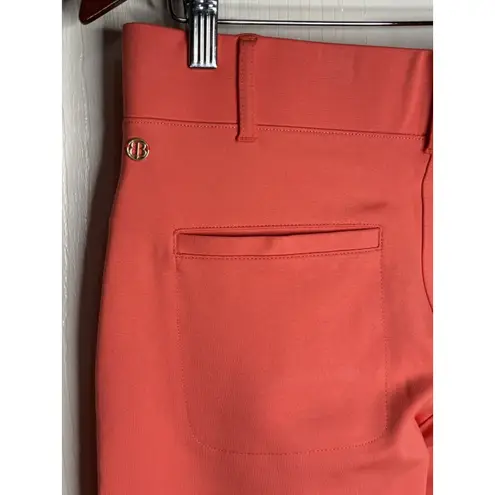 Betabrand Pull On Trouser Coral Pink Medium Crop High Rise Elastic Waist