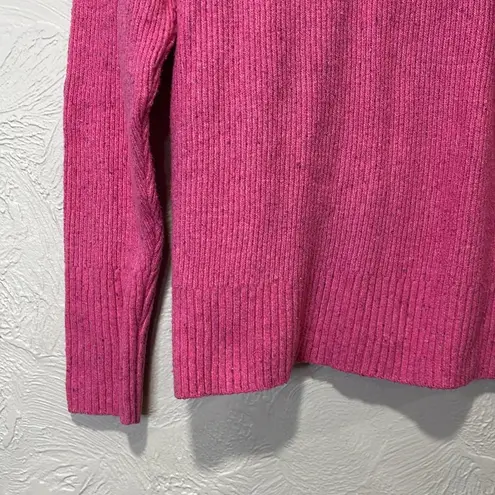 Something Navy  Pink Flecked Rib Knit Sweater Size Small
