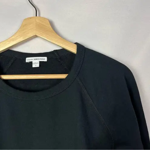 James Perse Black Crewneck Classic Sweatshirt 1 / S