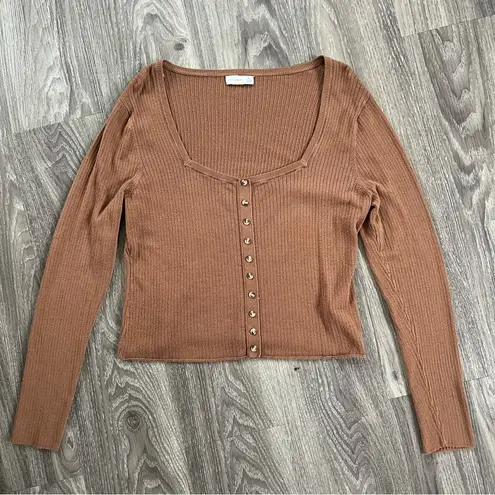 Gentle Fawn Brown Fitted Ribbed Sweater