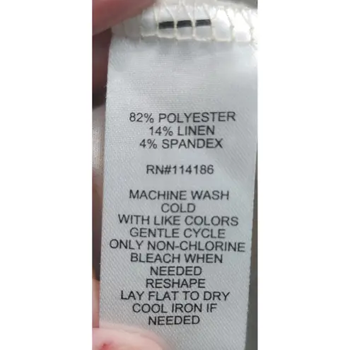 89th + Madison Women's Palm Tree Print Puff Sleeve Top, Size L/G White Size L