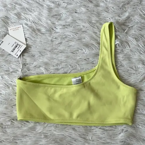 Good American  Scuba Hot Shoulder Bikini Top in Key lime001 size 1/Small