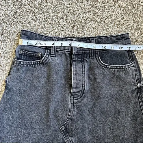 Bershka π¦ Vintage Collection Distressed Denim Black Mini Skirt Size 4