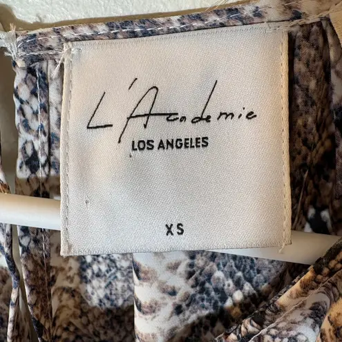 L'Academie L'Acadamie Los Angeles Snake Print Cold Shoulder Top Size XS