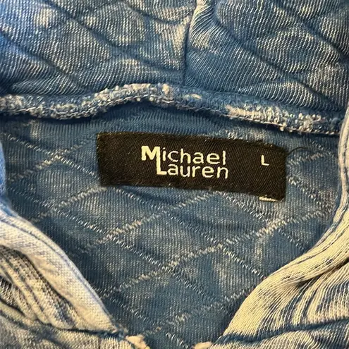 Michael Lauren Women’s Faded Blue Quilted Zip-up Hooded Sweatshirt/Pants - L