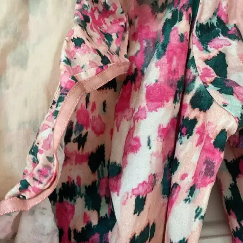 Rococo Sand Mimi Ruffle Trim Long Sleeve Mini Wrap Dress Pink Floral Barbiecore Pink