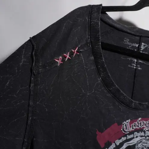 Cowgirl Tuff Co Womens XXL Long Sleeve Western Shirt Distressed Black Rodeo Top