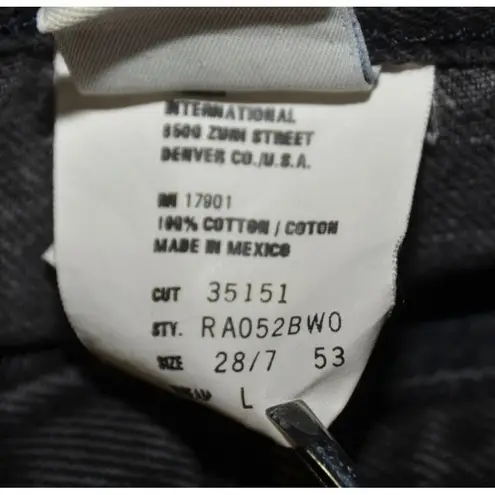 Vintage Rockies Slim Ladies Black Denim Straight Leg Jeans Size 28/7 Long Retro