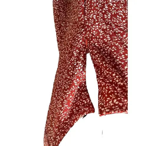 Source Unknown Sun Dress Rust/White Floral Print Straps Size Large Zip No Tag Knee Length - Image 5
