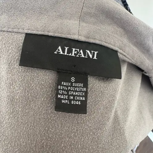 Alfani Faux Suede Waterfall Drape Blazer Like New Gray