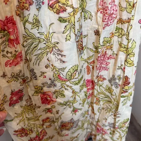 Bohemian Floral Mini Dress with Embroidered Sequins and Zip side Pink Size L