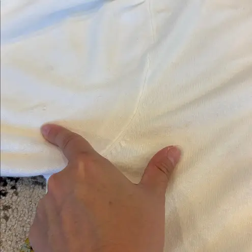 Solid White Knit Short Sleeve Silver Embellished Collar Top Size L