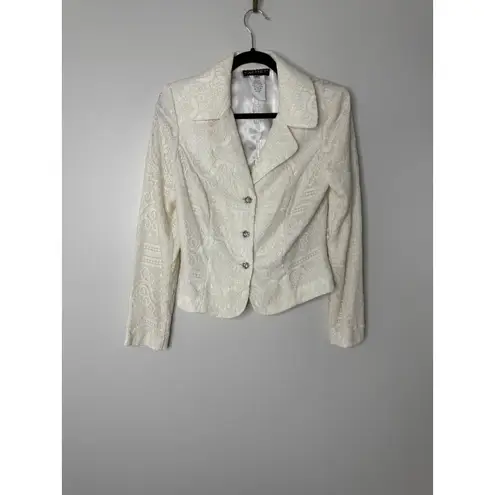 Vintage Vtg 80s 90s Cachet Bridal White Lace Wedding Skirt Jacket Set Medium