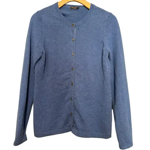 J. McLaughlin Women’s Size M Blue Cashmere Knit Button Up Sweater Cardigan