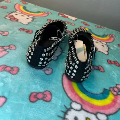 A New Day Issa Rhinestone Mary Jane Ballet Flats -  Black size 7 mcbling