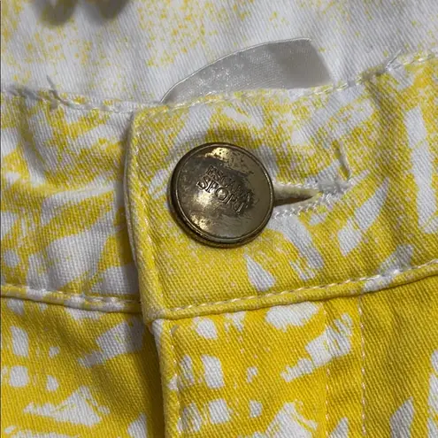 💖 Vintage Escada Sport High Rise Printed Cropped Jeans Yellow Size 10