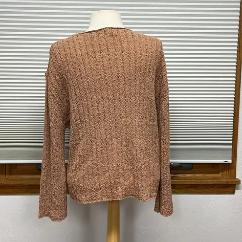 FATE. Marled Dark Peach Lightweight V-Neck Sweater size Small