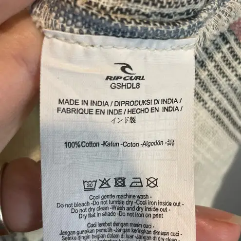 Rip Curl  Plaid Textured Cotton Popover - size Small