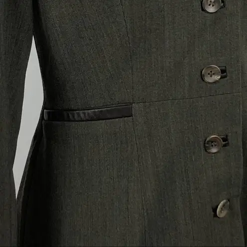 Vintage Jenne Maag Equestrian Wool Blend Blazer with Leather Trim Small