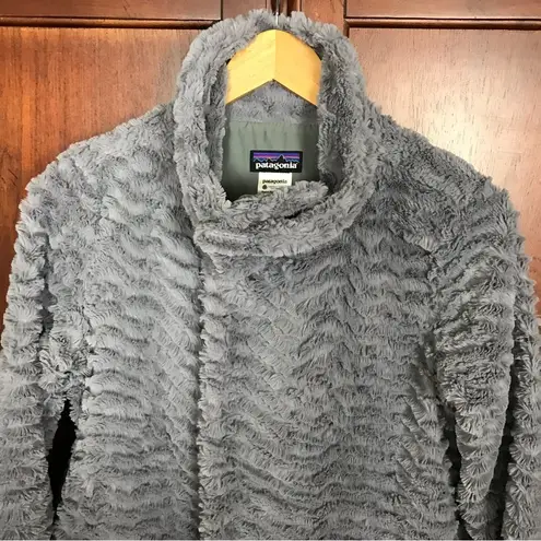 Patagonia  Jacket Faux Fur Gray Pelage Fuzzy Fleece Full Zip Snap S