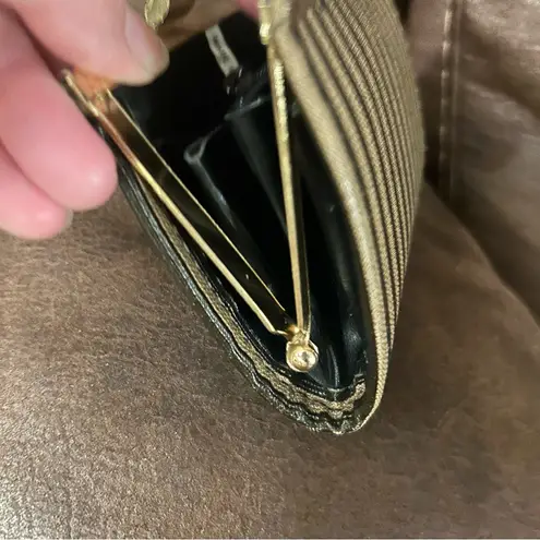 Vintage y2k gold metallic sparkle clutch wallet kisslock evening regency core Black